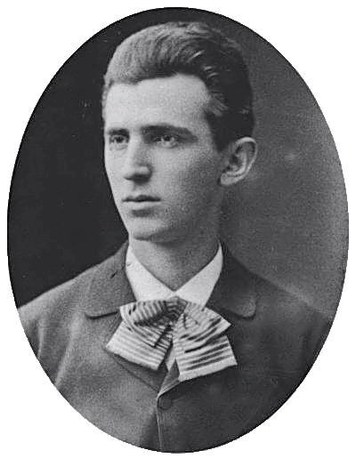 Nikola Tesla i 1879, 23 år gammel