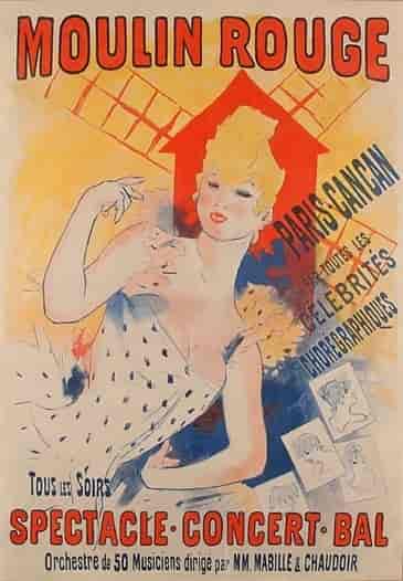 Reklameplakat av Jules Chéret for Moulin Rouge, circa 1990
