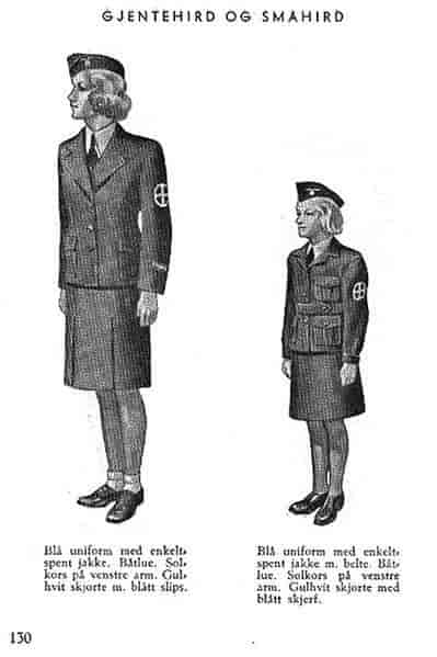 Illustrasjon av uniformene brukt av Gjentehirden og Småhirden