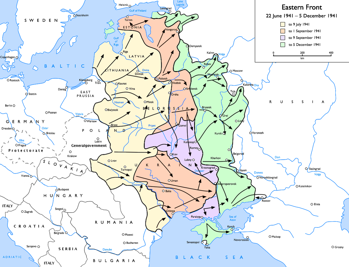 Kart over Østfronten