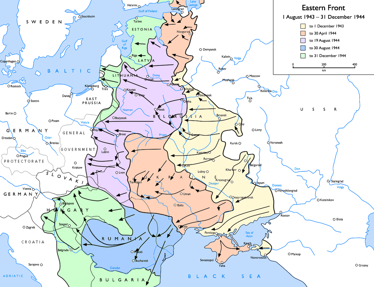 Kart over Østfronten