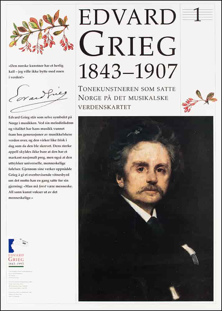 plakat til Edvard Grieg-jubileet i 1993, for Utenriksdepartementet