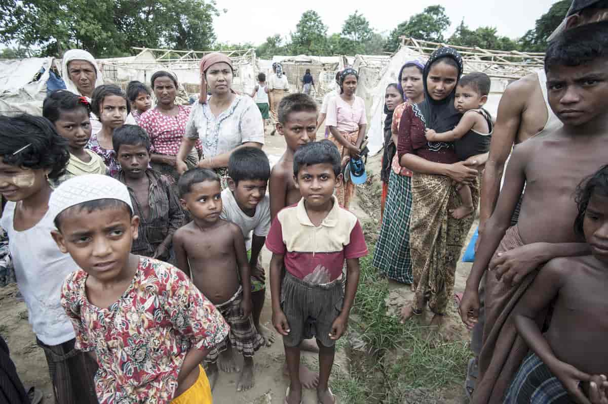 Rohingyaer i en flyktningleir i Myanmar 2013