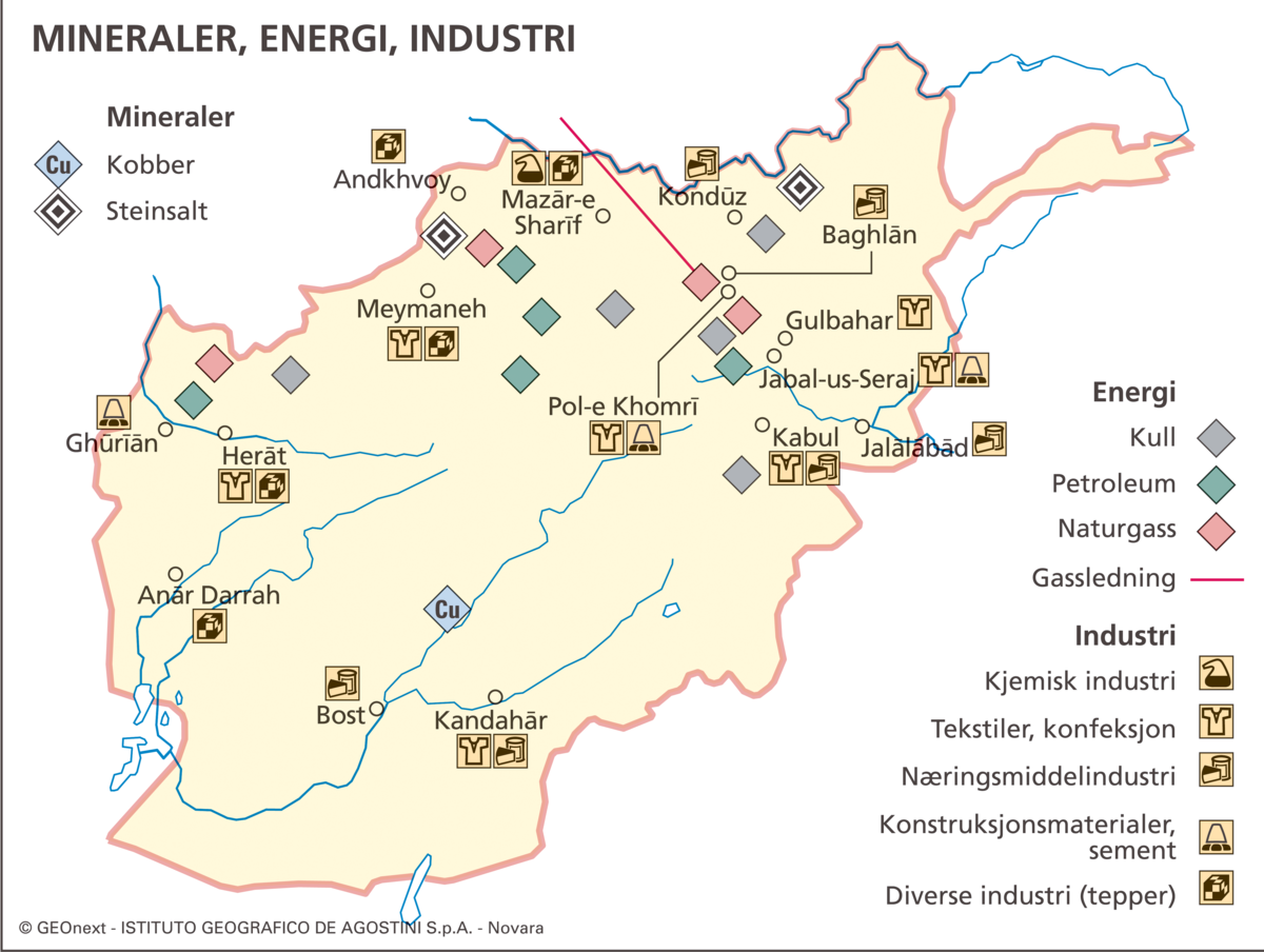 Afghanistan (Økonomisk kart)