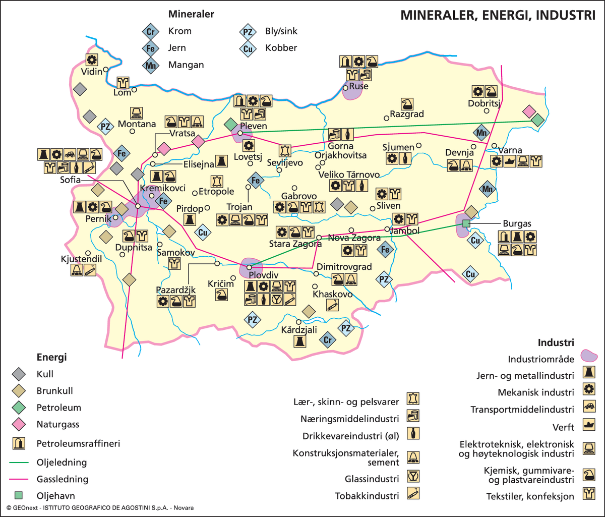 Bulgaria (Næringsliv) (mineraler,energi og industri