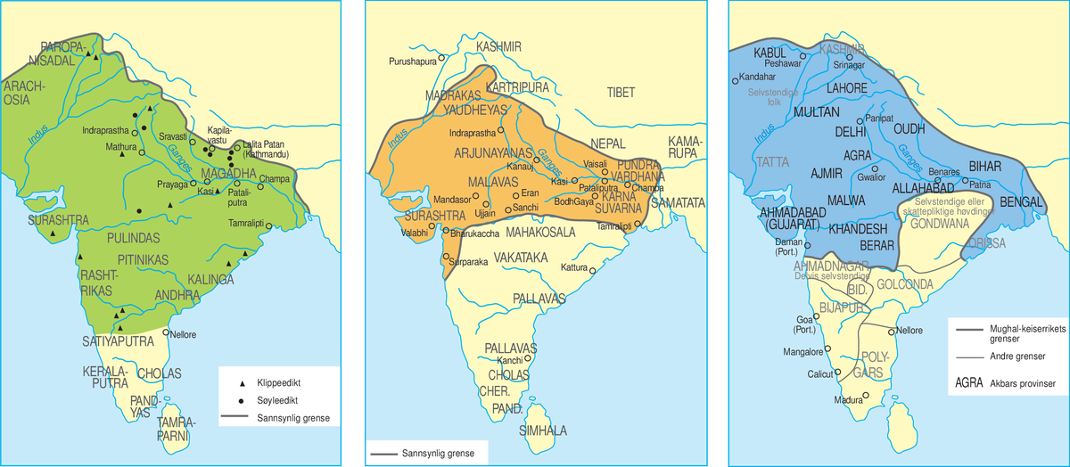 kart over India, eldre historie