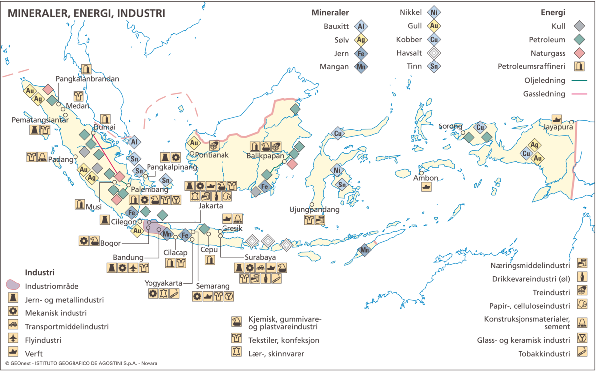 Indonesia, øk. kart