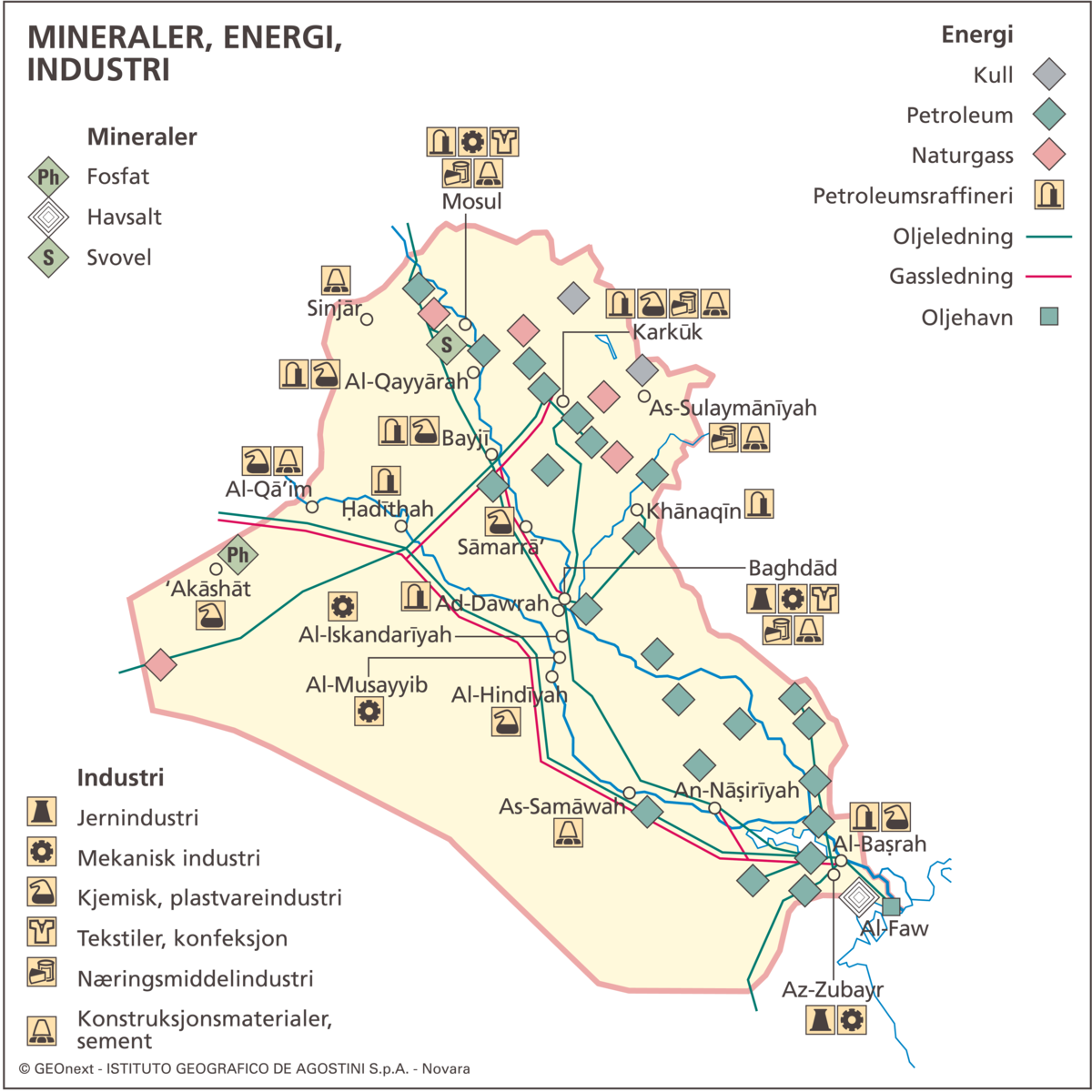 Irak, øk. kart