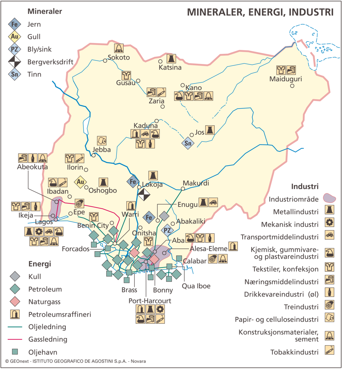 Nigeria (Økonomisk kart)