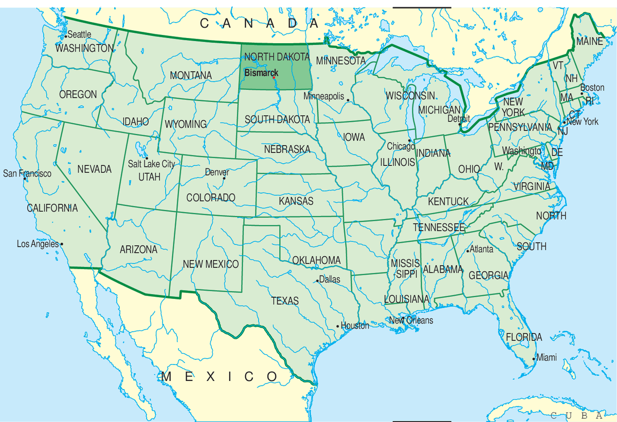 Nord-Dakota (plasseringskart)