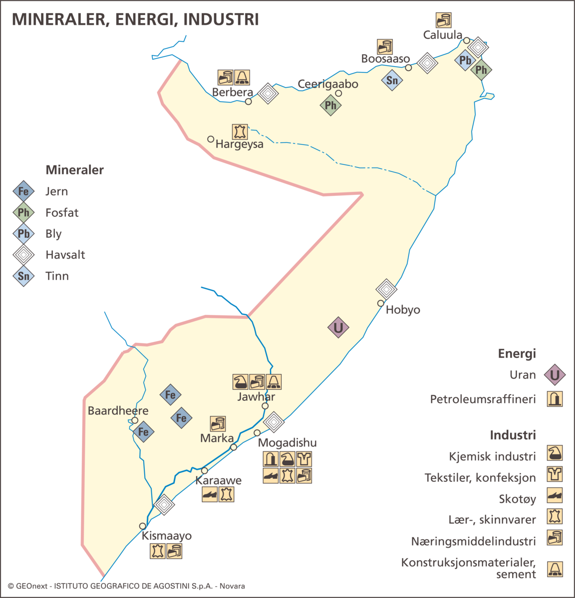 Somalia (Kart: økon. aktivitet)