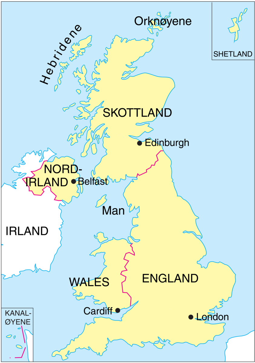 Storbritannia og Nord-Irland, delkart