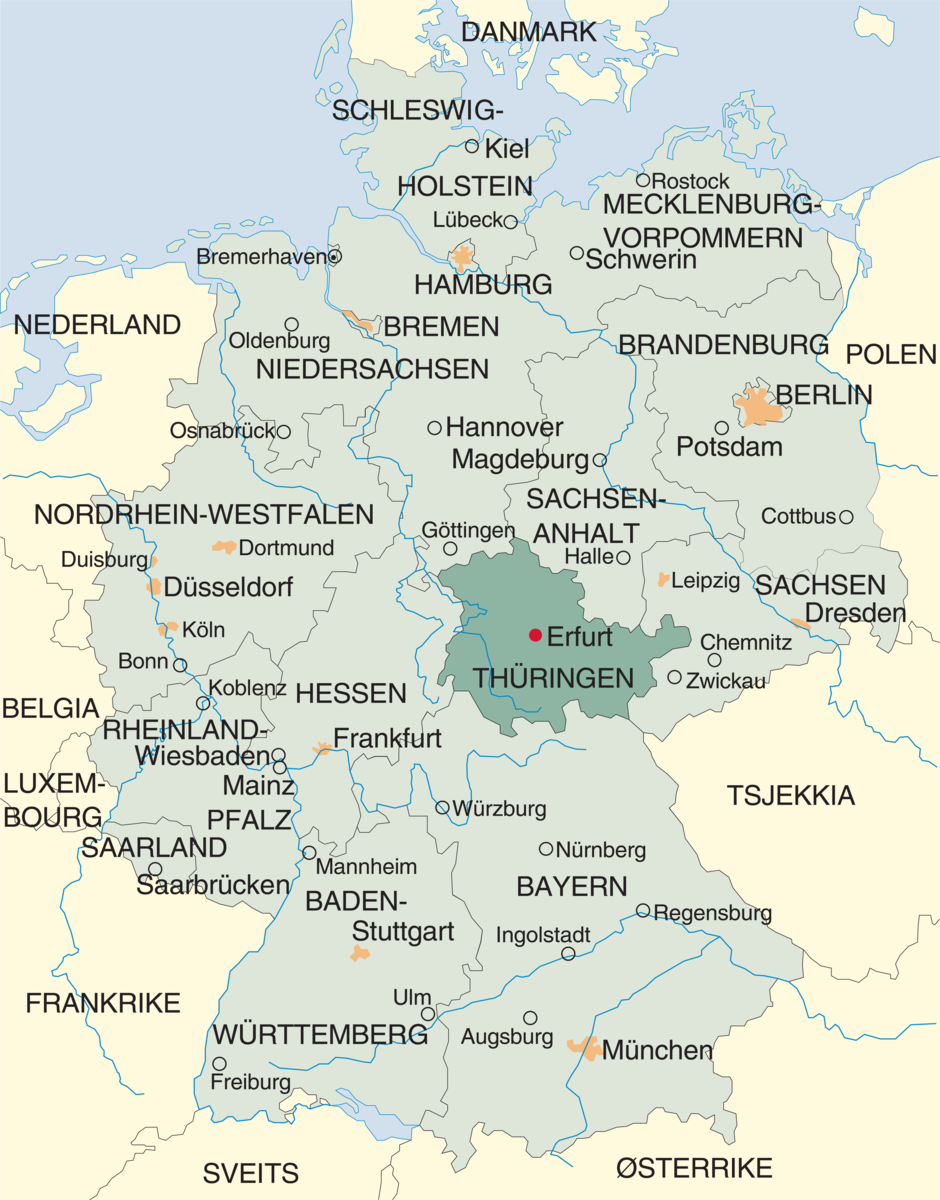 Thüringen (Plasseringskart)