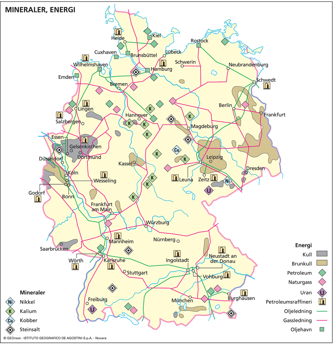 Tyskland, øk.kart mineraler osv.