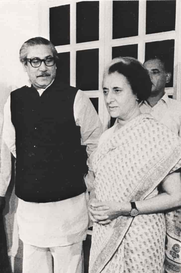 Indira Gandhi og Sheihk Mujibur