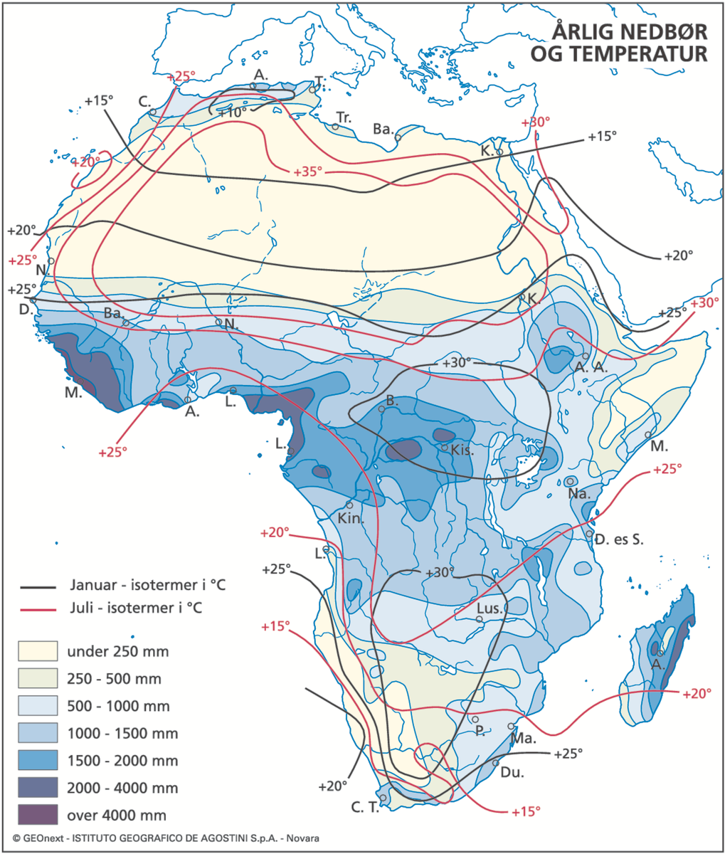 Afrika (klima) (nedbørkart)