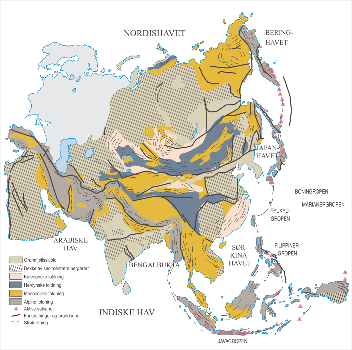 Asia, geologikart