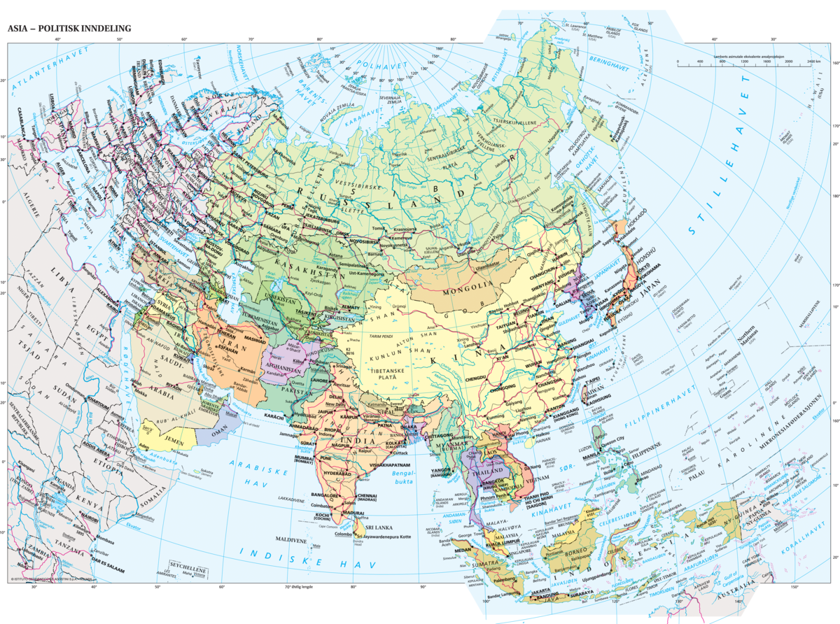 Asia – geografisk kart