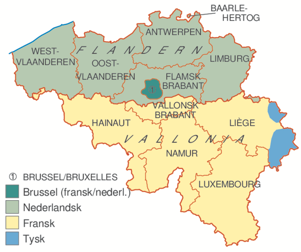 Belgia, delstatskart