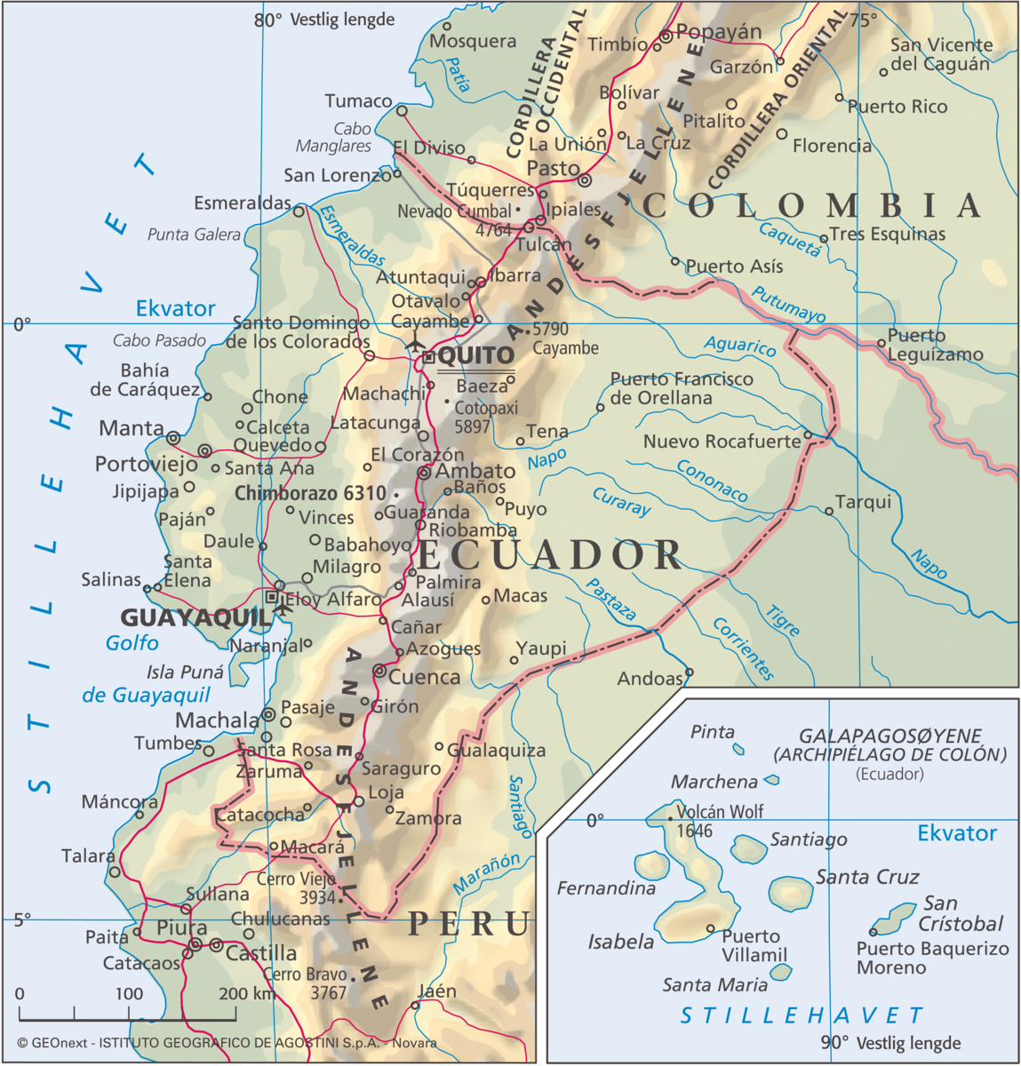Ecuador – landkart