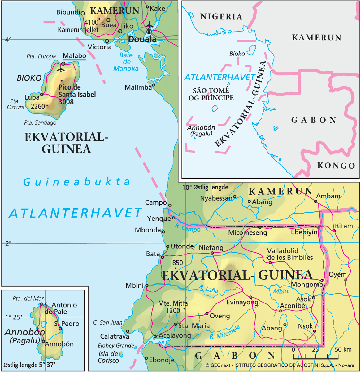 Ekvatorial-Guinea – landkart