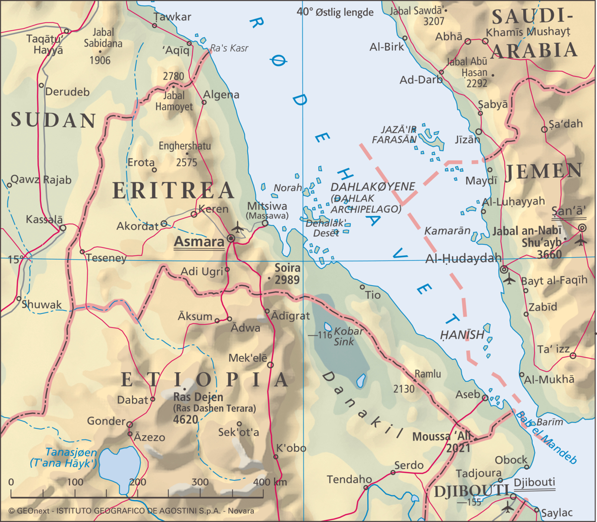 Eritrea – landkart