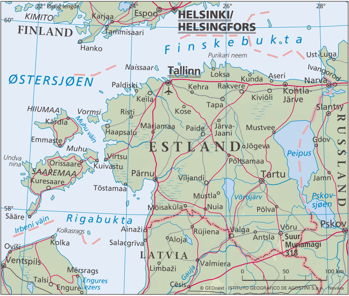 Estland – landkart