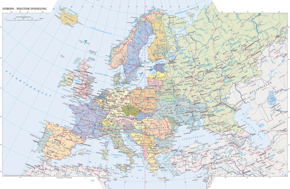 Europa, hovedkart