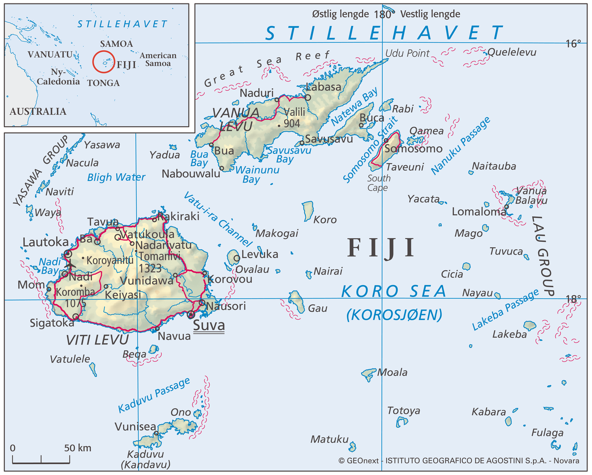 Fiji – landkart
