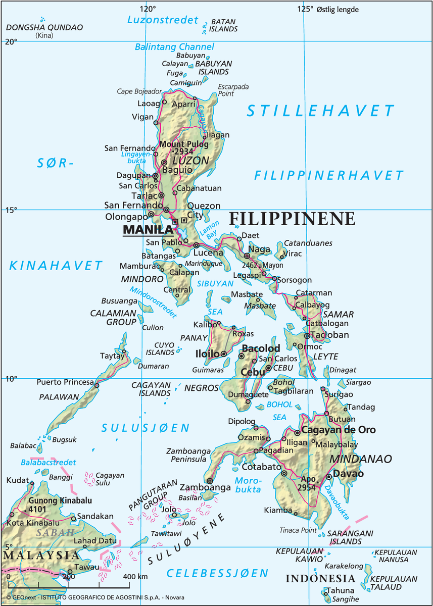 Filippinene – landkart