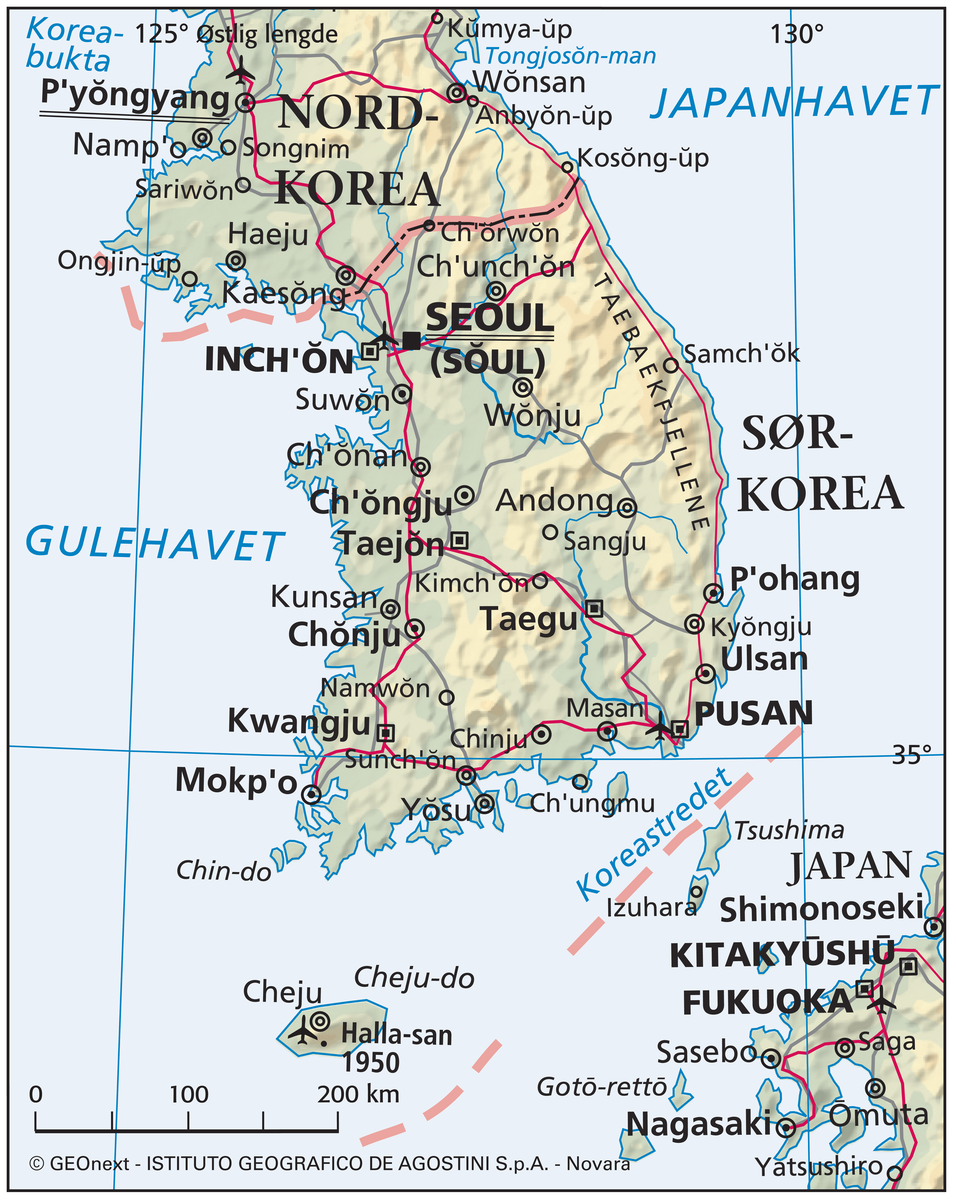 Korea, Sør- (hovedkart)