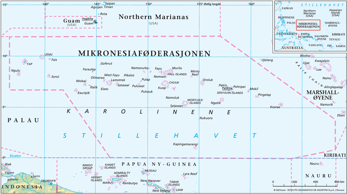 Mikronesiaføderasjonen (hovedkart