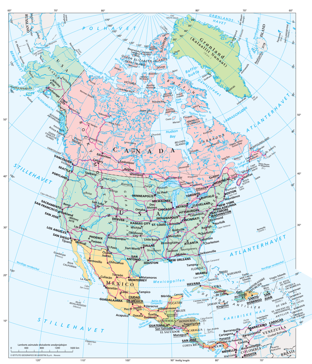 Nord-Amerika (Hovedkart)