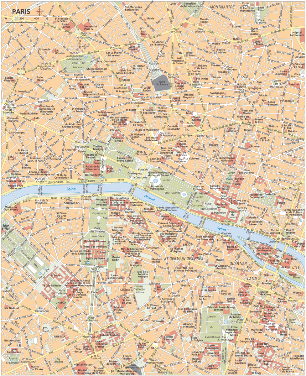 Paris (Bybeskrivelse) (sentrumskart)