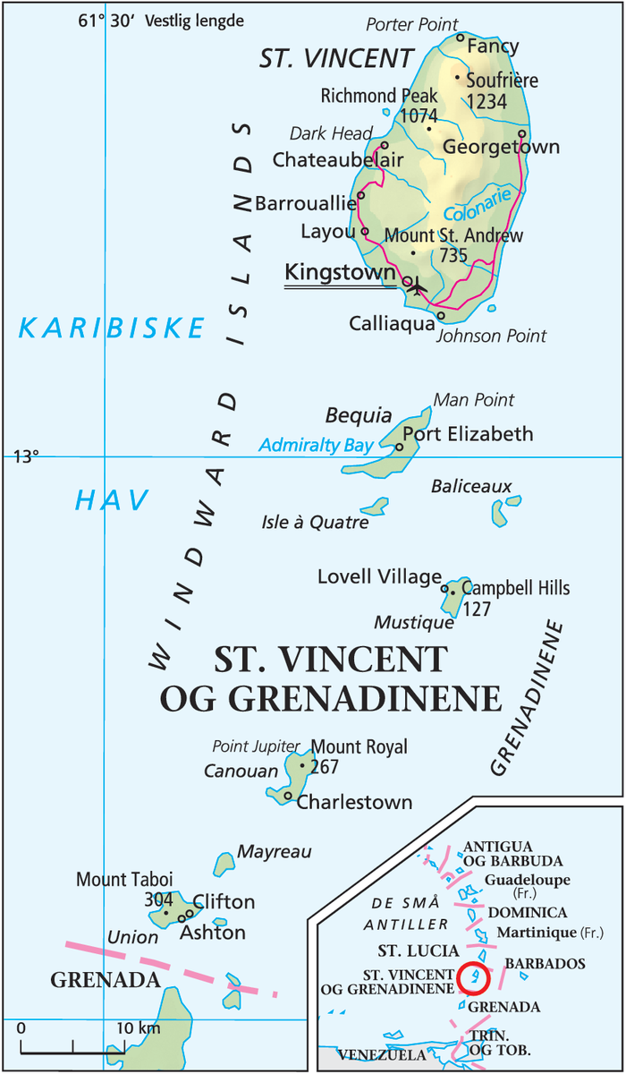 Saint Vincent og Grenadinene (Hovedkart)