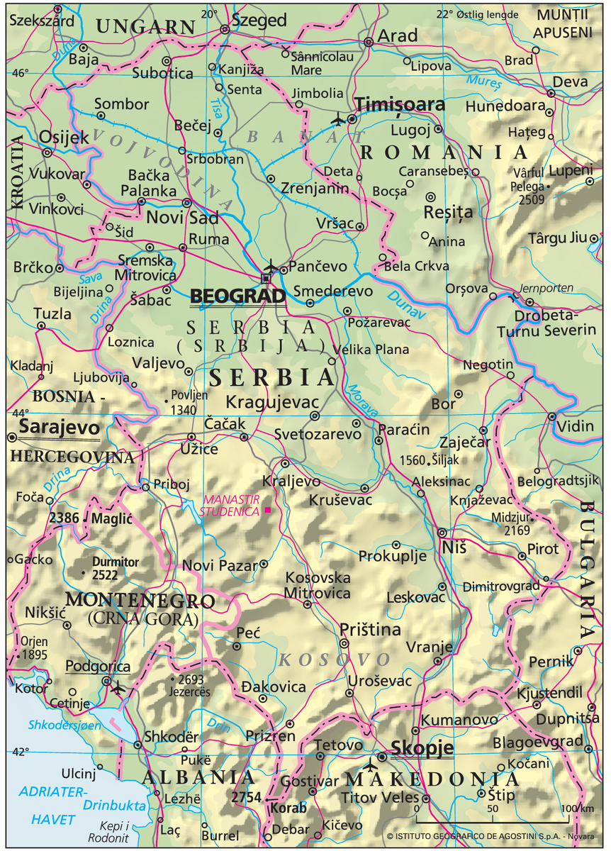 Serbia, Montenegro (hovedkart)