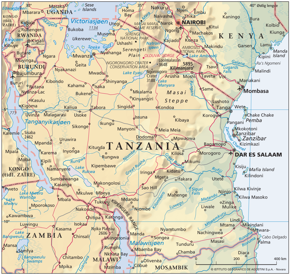 Tanzania (Hovedkart)