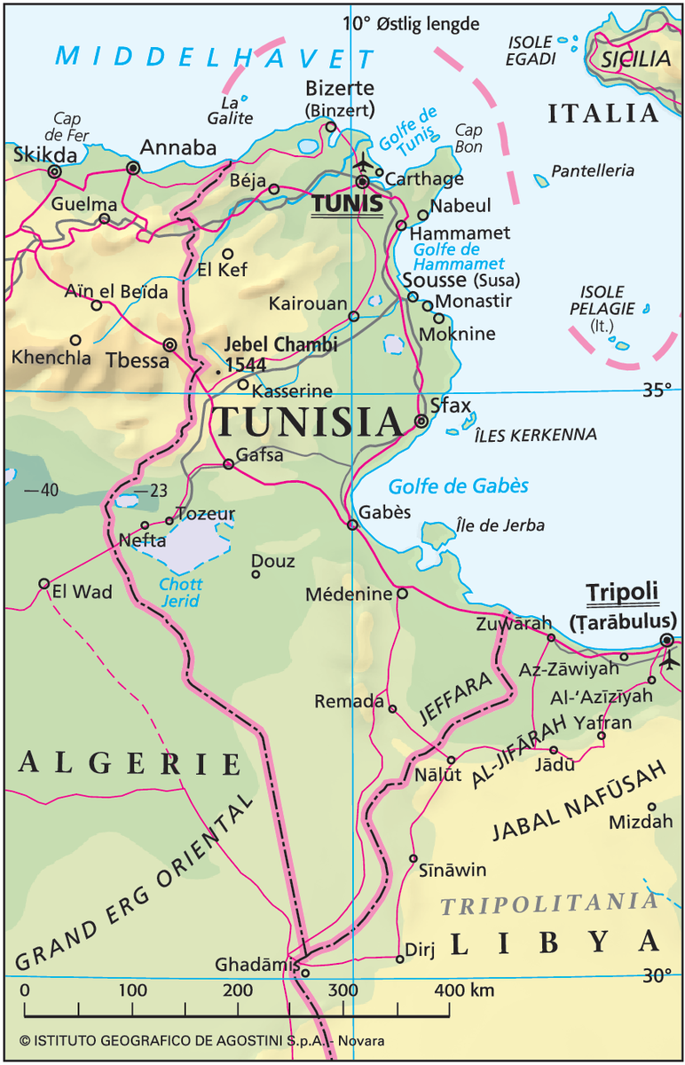 Tunisia (Hovedkart)