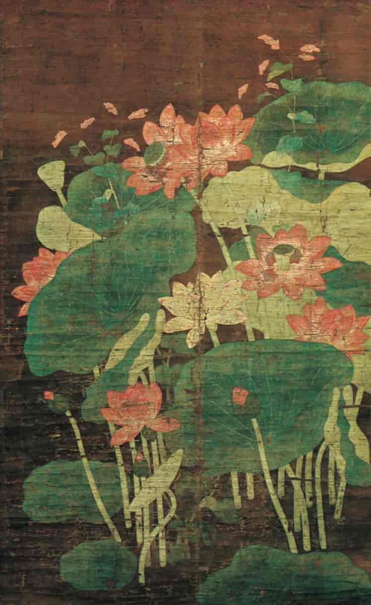 Kina (Kunst) (maleri, lotusplante)