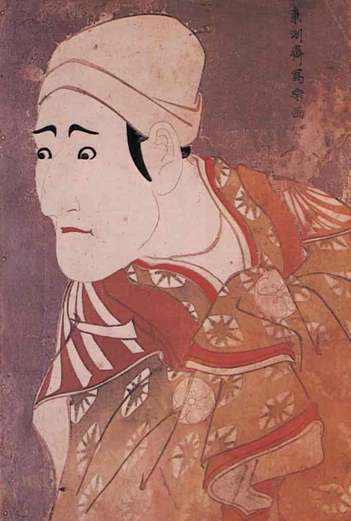 Japansk maleri av en skuespiller