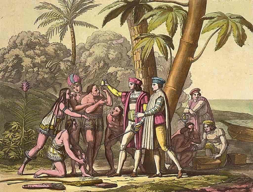 Columbus møter indianere