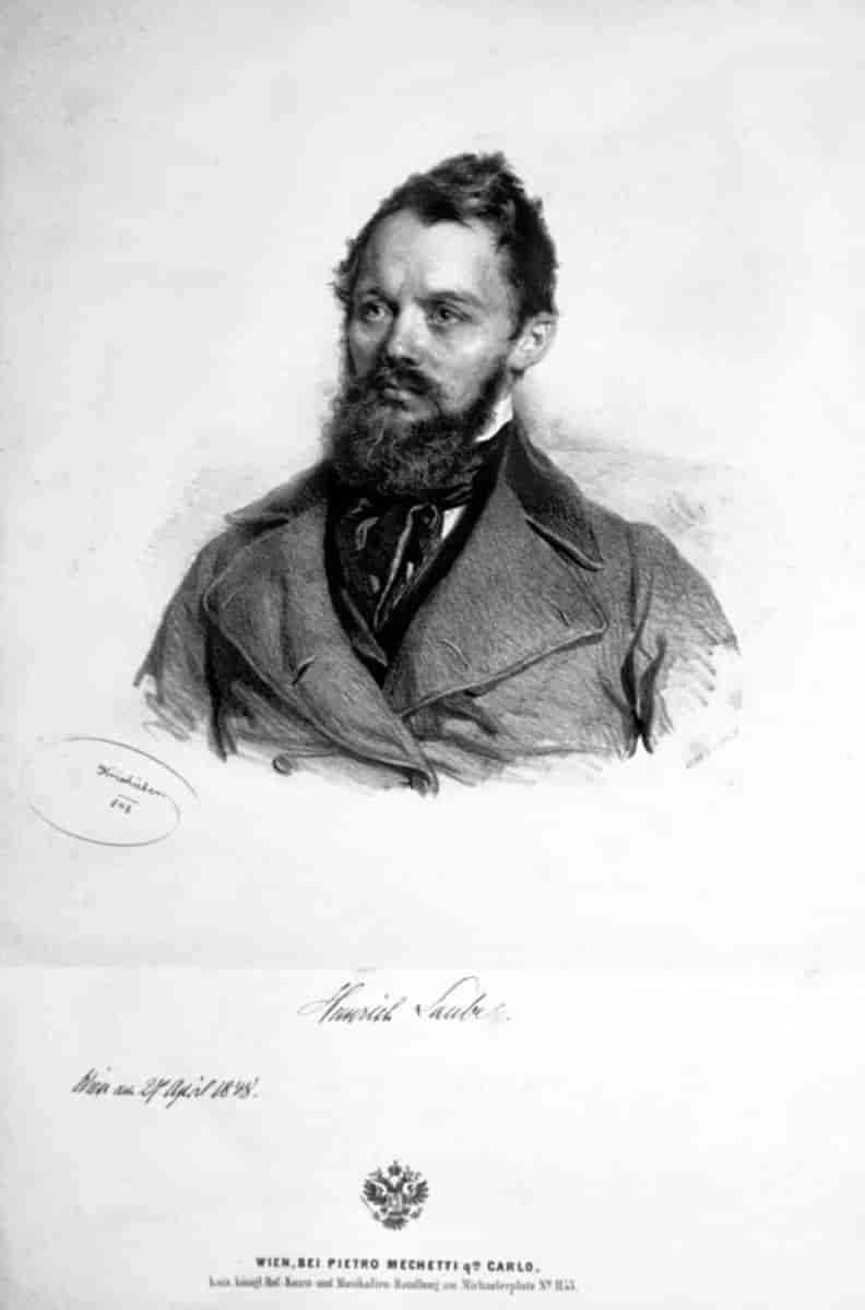 Heinrich Laube, litografi av Josef Kriehuber (1848)