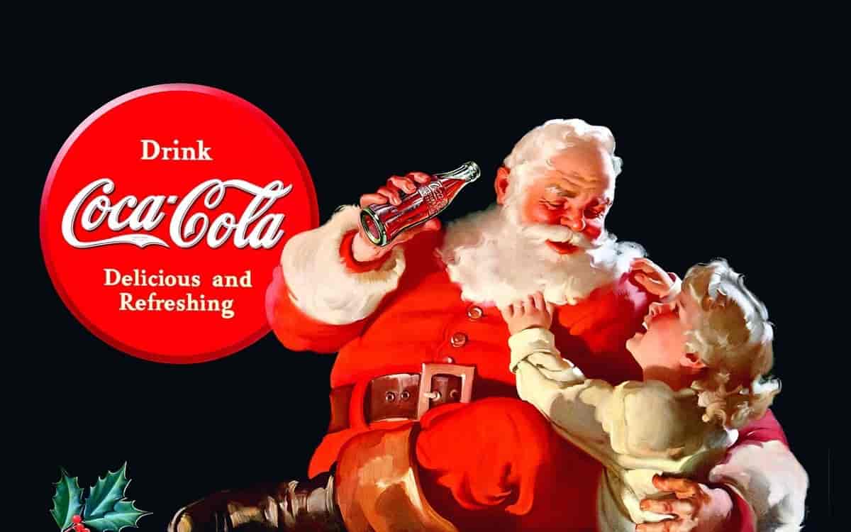 Klassisk Coca Cola-reklame med Santa Claus