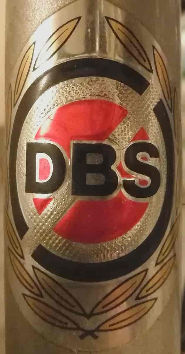 DBS-merke slik det så ut på sykler fra slutten av 1970-tallet.