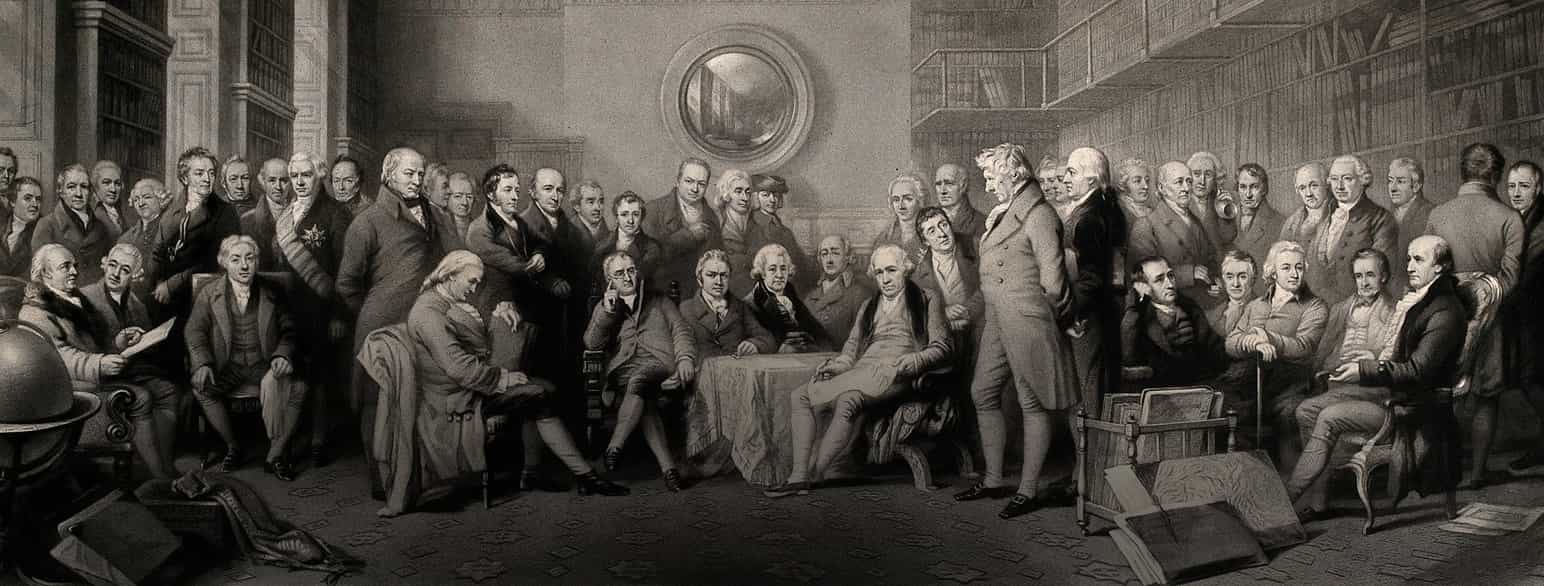 Distinguished British men of science 1807-1808 assembled in Royal Society