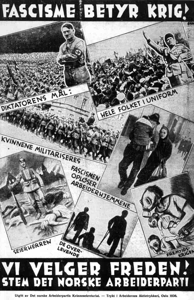 Antifascistisk valgplakat  1936.