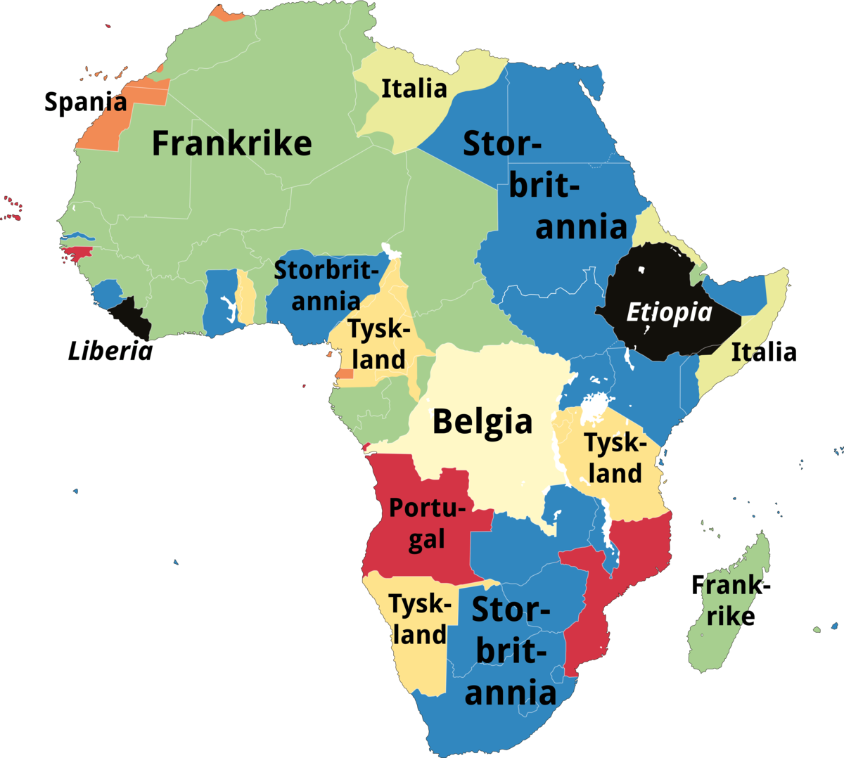 Koloniseringen av Afrika i 1913