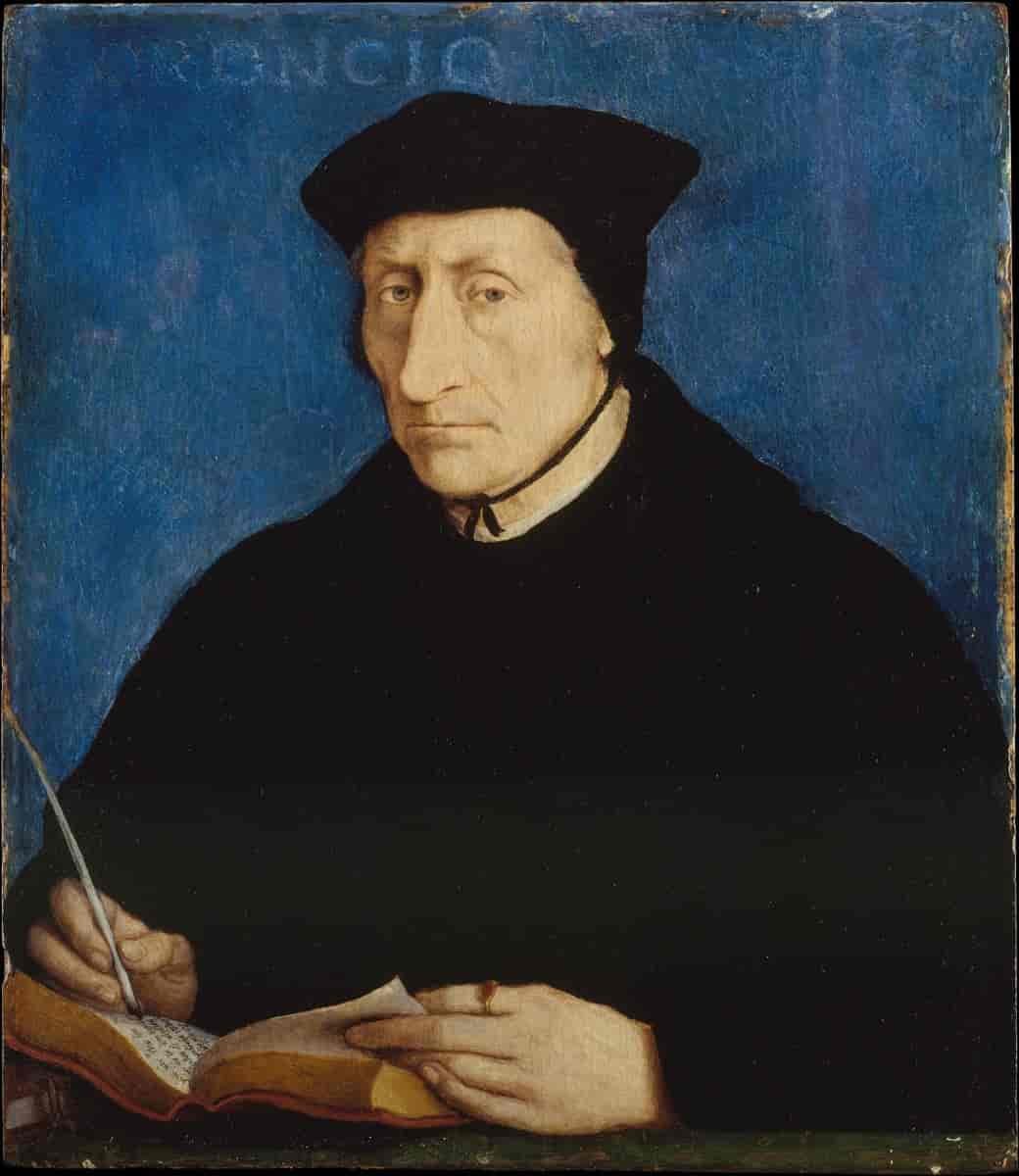Portrett av Guillaume Budé (1467–1540) malt av Jean Clouet fra ca 1536. Olje på tre.