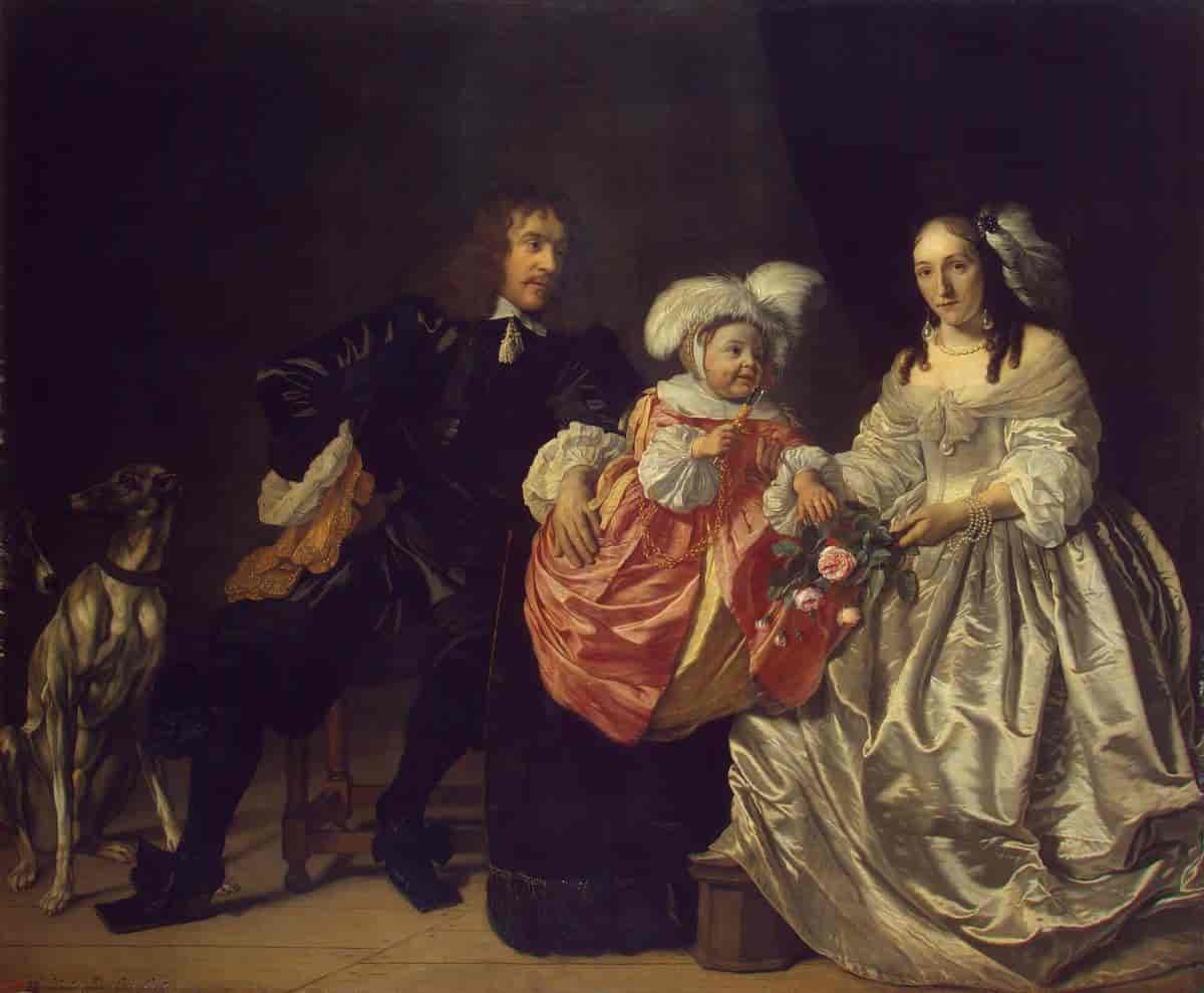 Pieter Lucaszn van de Venne with Anna de Carpentier and Child (1652) van der Helst wikidata:Q21726168