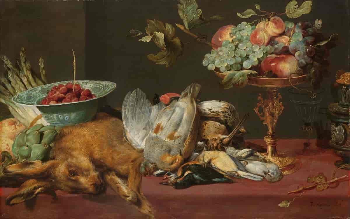 Still life with small game and fruits, 1600 - 1657